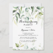 Invitation Aquarelle Eucalyptus Vert Fête de Ménage (Devant)