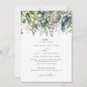 Invitation Aquarelle Eucalyptus Vert | Mariage botanique (Devant)