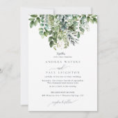 Invitation Aquarelle Eucalyptus Vert | Mariage botanique (Devant)