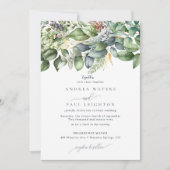 Invitation Aquarelle Eucalyptus Vert | Mariage botanique (Devant)