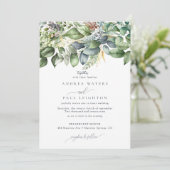 Invitation Aquarelle Eucalyptus Vert | Mariage botanique (Debout devant)