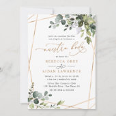 Invitation Aquarelle Eucalyptus Vert Or Neustra Boda (Devant)