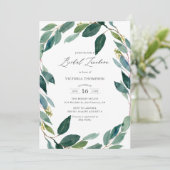 Invitation Aquarelle Eucalyptus Wreath Bridal Luncheon (Debout devant)