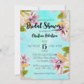 Invitation Aquarelle exotique Fête des mariées de succulents (Devant)