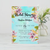 Invitation Aquarelle exotique Fête des mariées de succulents (Debout devant)