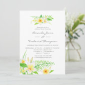 Invitation Aquarelle exotique Frangipani Dîner de répétition (Debout devant)