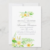 Invitation Aquarelle exotique Frangipani Fête des mariées Fle (Devant)
