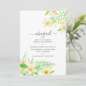 Invitation Aquarelle exotique Frangipani Floral Anniversaire (Debout devant)