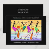 Invitation Aquarelle, Exprimer le bonheur La fête du Père (Devant / Derrière)