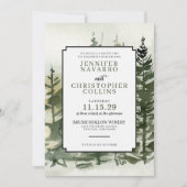 Invitation Aquarelle extérieure avec Mariage de code QR (Devant)