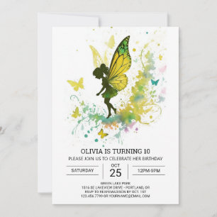 Invitation Aquarelle Fairy Dream Anniversaire