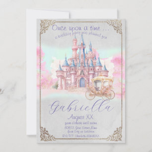 Invitation Aquarelle Fairy Tale Theme Château & Carrières