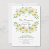 Invitation Aquarelle Faisy Communion Florale (Devant)