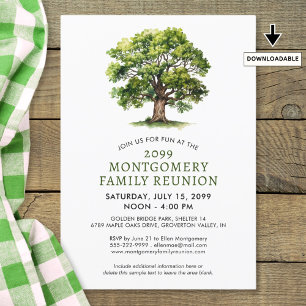 Invitation Aquarelle Family Reunion Family Tree