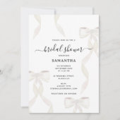 Invitation Aquarelle fantaisie Blanc Bow Fête des mariées off (Devant)