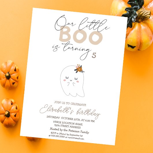 Invitation Aquarelle Fantôme Mignon Halloween