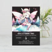 Invitation Aquarelle Fée enchantée Anniversaire (Debout devant)