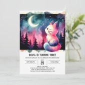 Invitation Aquarelle Feline Chat Anniversaire (Debout devant)