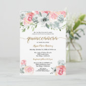 Invitation Aquarelle feminine Boho Quinceanera (Debout devant)