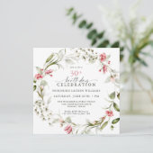 Invitation Aquarelle féminine Floral 30e fête d'anniversaire (Debout devant)