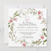 Invitation Aquarelle féminine Floral 30e fête d'anniversaire (Devant)