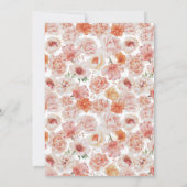 Invitation Aquarelle féminine Floral 89e fête d'anniversaire (Dos)