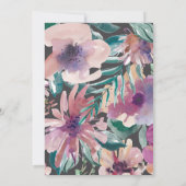 Invitation Aquarelle Femme Invitation, Main peint Floral Boho (Dos)