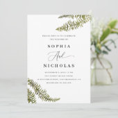 Invitation Aquarelle Ferme des bois | Photo mariage et code Q (Debout devant)