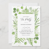 Invitation Aquarelle Fermes et Eucalyptus Frame Tea Party (Devant)