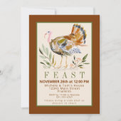 Invitation Aquarelle Fête d'Action de grâce Fête Turquie Foli (Devant)