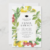 Invitation Aquarelle Fête de graduation du citron et de la ca (Devant)