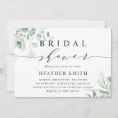 Invitation Aquarelle Fête de l'mariée de verdure botanique (Devant)