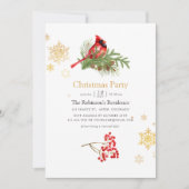 Invitation Aquarelle Fête de Noël des oiseaux des bois (Devant)