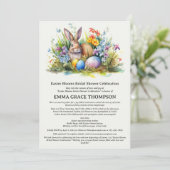 Invitation Aquarelle Fête des mariées à thème Printemps de Pâ (Debout devant)