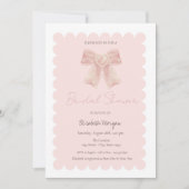 Invitation Aquarelle Fête des mariées Bow rose (Devant)