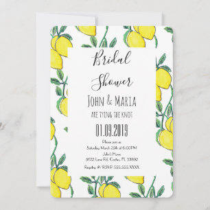 Invitation Aquarelle Fête des mariées de Bunch Vert citron