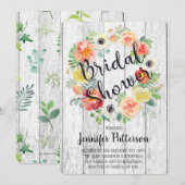 Invitation Aquarelle Fête des mariées de couronne orange et j (Devant / Derrière)