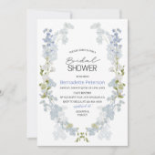 Invitation Aquarelle Fête des mariées de fleurs bleu Delphini (Devant)