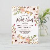 Invitation Aquarelle Fête des mariées de fleurs de Bohême (Debout devant)