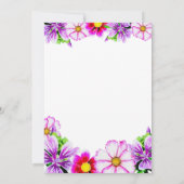 Invitation Aquarelle Fête des mariées de fleurs du jardin de (Dos)