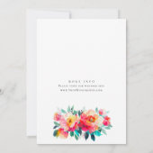 Invitation Aquarelle Fête des mariées de fleurs orange rose v (Dos)