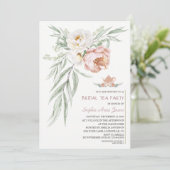 Invitation Aquarelle Fête des mariées de fleurs Roses blanche (Debout devant)