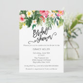 Invitation Aquarelle Fête des mariées de fleurs tropicales (Debout devant)