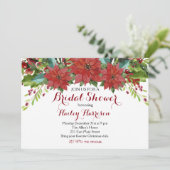 Invitation Aquarelle Fête des mariées de Noël Florale (Debout devant)