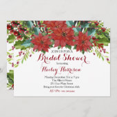 Invitation Aquarelle Fête des mariées de Noël Florale (Devant / Derrière)