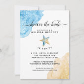 Invitation Aquarelle Fête des mariées de plage côtière de Sta (Devant)