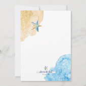 Invitation Aquarelle Fête des mariées de plage côtière de Sta (Dos)