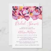 Invitation Aquarelle Fête des mariées de succulents roses (Devant)