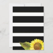 Invitation Aquarelle Fête des mariées de tournesol et rayures (Dos)