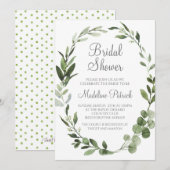 Invitation Aquarelle Fête des mariées de verdure (Devant / Derrière)